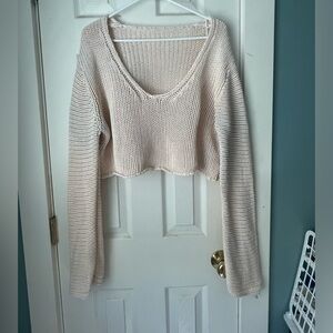 Off the Shoulder Cropped Sweater